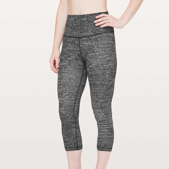 Lululemon Align Crop *21" Twillines Ice Grey Black - Picture 2 of 13
